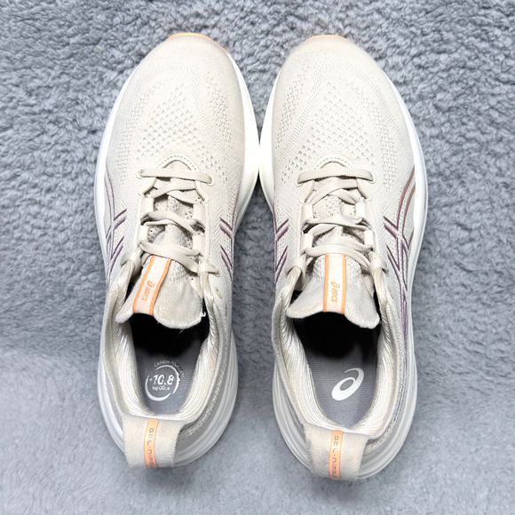 Asics Gel Nimbus 26 Womens Size 9.5 Running Shoes Oatmeal Faded Orange - Picture 5 of 9